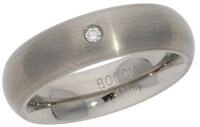 Boccia Fingerring Boccia Ring 0102-06 mit Brillant, Titan (kein Set, 1-tlg)