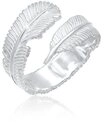 Elli Fingerring Offen mit Feder Design 925 Silber