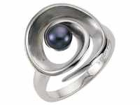 Zeeme Fingerring 925/- Sterling Silber Perle schwarz, weiß
