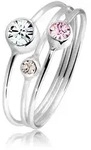 Elli Ring-Set Stapelring Set Kristalle 925 Silber, Ring Set
