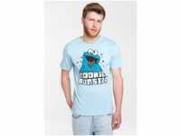 LOGOSHIRT T-Shirt Sesamstrasse - Krümelmonster mit coolem Print, blau