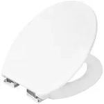 CORNAT WC-Sitz Klassisch wei&szlig;er Look - Pflegeleichter Duroplast - Absenkautomatik,