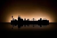 Radius Wanddekoobjekt Skyline Stadt Silhouette Wanddekoration aus Metall