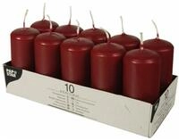 PAPSTAR Stumpenkerze 10 Stumpenkerzen bordeaux
