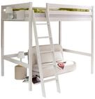 Ticaa Hochbett Hochbett Matthias 140 x 200 Kiefer weiss Wei&szlig; lackiert (Holzmaserung