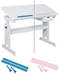 Inter Link Schreibtisch BARU, Kindertisch aus Massivholz h&ouml;henverstellbar Neigbar