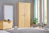 Inter Link Kleiderschrank Leon Massivholz Schrank Landhausstil, Hutablage,