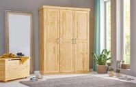 Inter Link Kleiderschrank Pelle Massivholz Schrank Landhausstil, 5 F&auml;cher,