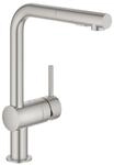 Grohe K&uuml;chenarmatur Minta, L-Auslauf, herausziehbare Brause, Laminarstrahl