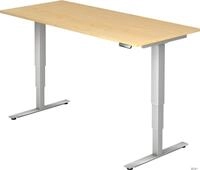 HAMMERBACHER Schreibtisch Schreibtisch 180x80x62-127cm Ahorn/silber elektrisch