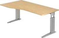 HAMMERBACHER Schreibtisch Schreibtisch C-Fu&szlig; 180x100/80cm Ahorn/Silber