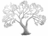 GILDE Wanddekoobjekt Wandrelief Baum, silber (1 St), Wanddeko, aus Metall,...