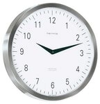 Hermle Wanduhr Bahnhofsuhr Quarzwerk Edelstahl - Hermle Modell: 30466-002100