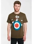 LOGOSHIRT T-Shirt Peanuts - Snoopy Pilot mit lizenziertem Print gr&uuml;n M