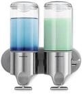 simplehuman Seifenspender Doppel-Spender mit Wandhalterung 444&nbsp;ml Edelstahl