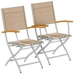 MERXX Gartensessel Naxos (Set, 2-St), 2er Set, Eukalyptusholz/Textil, klappbar,...