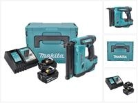 Makita Nagler DBN 500 RTJ Akku Stauchkopfnagler 18 V 15-50 mm + 2x Akku 5,0 Ah...