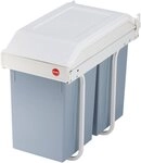 Hailo Einbaum&uuml;lleimer Multi-Box duo L, 28 Liter, grau, Kunststoff Inneneimer, Made