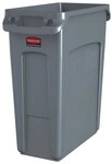 Rubbermaid M&uuml;lltrennsystem Rubbermaid Slim Jim&reg; mit Bel&uuml;ftungskan&auml;len, 61 l, grau