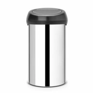 Brabantia M&uuml;lleimer Touch Bin Brilliant Steel Schwarzer Deckel 60 L