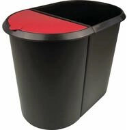 HELIT Papierkorb the double M&uuml;lltrenner 20,0 + 9,0 l schwarz