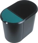 HELIT Papierkorb the double, 20 + 9 Liter, mit umlaufendem Griffrand