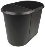 HELIT Papierkorb the double, 20 + 9 Liter, mit umlaufendem Griffrand