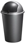 Home4You M&uuml;lleimer Abfalleimer, 50 Liter Fassungsverm&ouml;gen, Schwarz, Silbergrau,