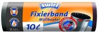 Swirl Papierkorb 15er M&uuml;lleimerbeutel mit Fixierband schwarz 10 Liter