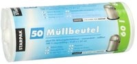 PAPSTAR M&uuml;llbeutel M&uuml;llbeutel, HDPE 60 l 81 cm x 63 cm weiss 9 my 50 Stk