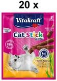 Vitakraft Katzensnack Cat-Stick mini Huhn & Katzengras, 60 x 6g, Snack f&uuml;r: Katzen