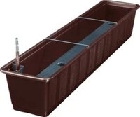 Geli Pflanzk&uuml;bel Geli Balkonkasten AQUA GREEN Braun 100 cm mit Bew&auml;sserungssystem