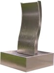 Ubbink Gartenbrunnen GENOVA in Wellenform aus geb&uuml;rstetem Edelstahl, 40 cm Breite,