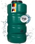 GARANTIA Regentonne Gartentank 750 Liter dunkelgr&uuml;n inkl. Klarsichtschlauch