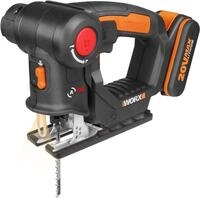 Worx Akku-Stichs&auml;ge WX550 Axis, Profi 2-in-1 Pendelhub Stich- & S&auml;bels&auml;ge, inkl.