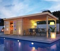 Karibu Gartenhaus Karibu Gartenhaus Bastrup, 28 mm, 774 x 333 cm, Typ 7, natur,...