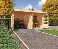 Karibu Gartenhaus Karibu Gartenhaus Bastrup, 28 mm, 454 x 273 cm, Typ 2, natur,...