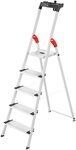 Hailo Stehleiter L80 ComfortLine, Alu-Sicherheits-Stehleiter 5 Stufen