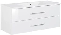 FACKELMANN Waschbeckenunterschrank B.clever Waschtischset 120cm Korpusfarbe: Wei&szlig;