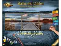 Schipper Malen nach Zahlen Meisterklasse Triptychon - Sonnenaufgang am See,...