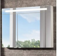 FACKELMANN Badezimmerspiegelschrank B.clever Spiegelschrank 90cm Korpusfarbe: Wei&szlig;
