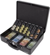 HMF Geldkassette Abschlie&szlig;bare Geldz&auml;hlkassette mit M&uuml;nzeinsatz und