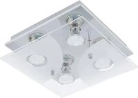 EGLO Deckenleuchte CABI Deckenlampe, Edelstahl und Glas, GU10, weiss,