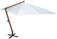vidaXL Ampelschirm, Sonnenschirm Holz wei&szlig; 4 x 3 m