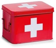 Zeller Present Ablageregal Medizinbox, Metall, rot, 21,5 x 16 x 16 cm
