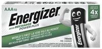 Energizer Power Plus Akku (10 St), AAA, mehrere 1000x wiederaufladbar