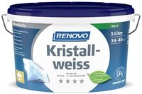 Renovo Wandfarbe Renovo Premium Wand- und Deckenfarbe Kristallweiss matt 5,0 Ltr.