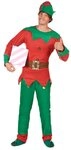 JADEO Kost&uuml;m Elfen-Kost&uuml;m f&uuml;r Herren weihnachtliche-Verkleidung gr&uuml;n-rot