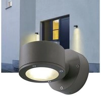 SLV Au&szlig;en-Wandleuchte Wandleuchte Sitra, rund, anthrazit, GX53