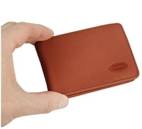 BRANCO Mini Geldb&ouml;rse Kleine Geldb&ouml;rse / Mini Portemonnaie Leder, Natur-Beige,